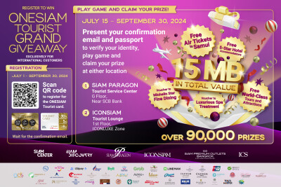 ONESIAM Launches Major Mid-Year Giveaway for International Tourists Visiting Bangkok: Register to Win Big with the ONESIAM Tourist Card