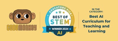 CodeMonkey Wins Prestigious 2024 Award for Best AI Curriculum