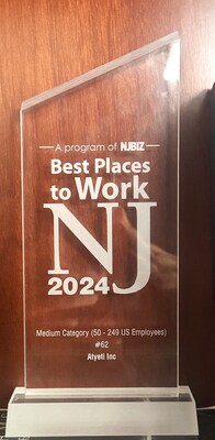 Atyeti Inc. Named One of the Best Places to Work in New Jersey for 2024