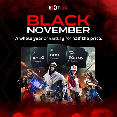 Black November: ExitLag Offers Gamers a Full Year of the Software for Half the Price