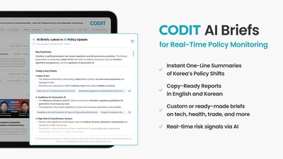 CODIT Launches AI Briefs, the World's First Curated AI Tool for Real-Time Policy Monitoring