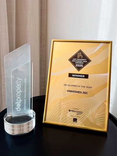 Vinhomes honored as "Developer of the Year Southeast Asia 2025" at the Dot Property Southeast Asia Awards 2025