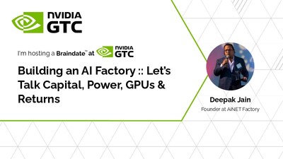 Deepak Jain, Founder of AiNET Factory and a Developer of Large-Scale AI infrastructure Platforms, to Host Two Sessions at NVIDIA GTC 2026